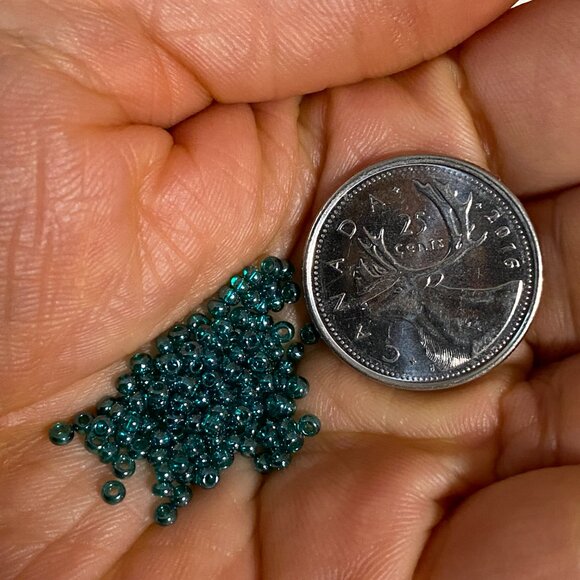 3/$10, Seed Beads Lustre Rocaille ~Teal~ - Picture 2 of 3